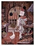 IMAGE OF Chef With Goose HIGH QUALITY MUSEUM WRAP CANVAS Print Betty Whiteaker 13x17