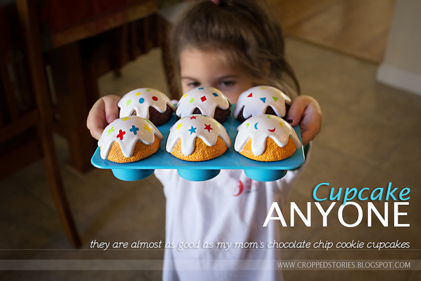 Chocolate Chip Cookie Cupcake Recipe via Cropped Stories