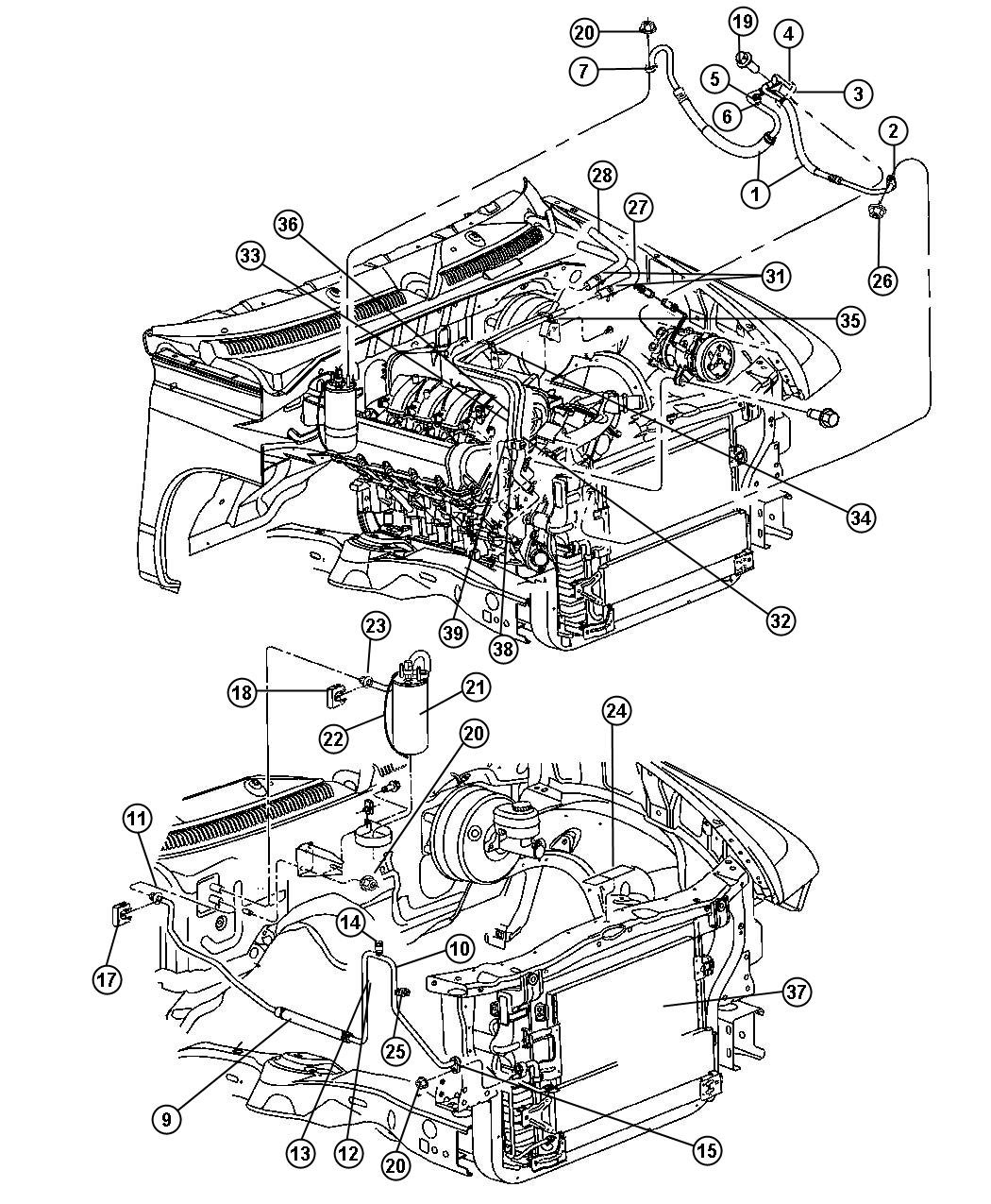 NEW Genuine MOPAR 5015544AC Return Tube / Hose for Dodge ...