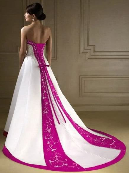 wedding dress is very beautiful and attractive color combination of cloth wrapped in pink and white