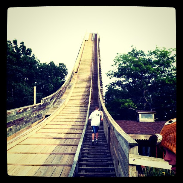 Up the ski jump