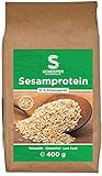 Bio Sesamprotein teil-entölt | hoher Eiweißgehalt und low-carb | Proteinpulver für Shakes und zum Backen | Ohne Zusatzstoffe, glutenfrei und vegan | 400g