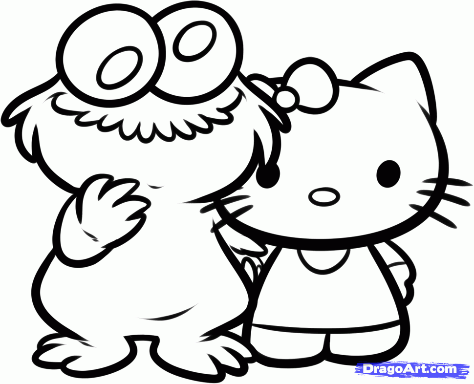 Cute Monster Coloring Page - Coloring Home