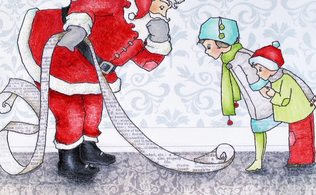 naughty nice paper on A Day For Daisies Father Christmas card