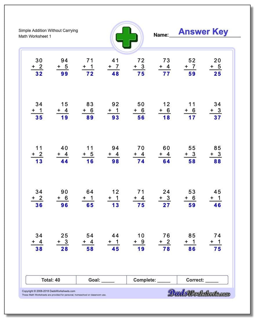 addition worksheets