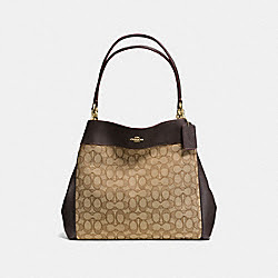 LEXY SHOULDER BAG IN OUTLINE SIGNATURE - COACH f57612 - IMITATION GOLD/KHAKI/BROWN