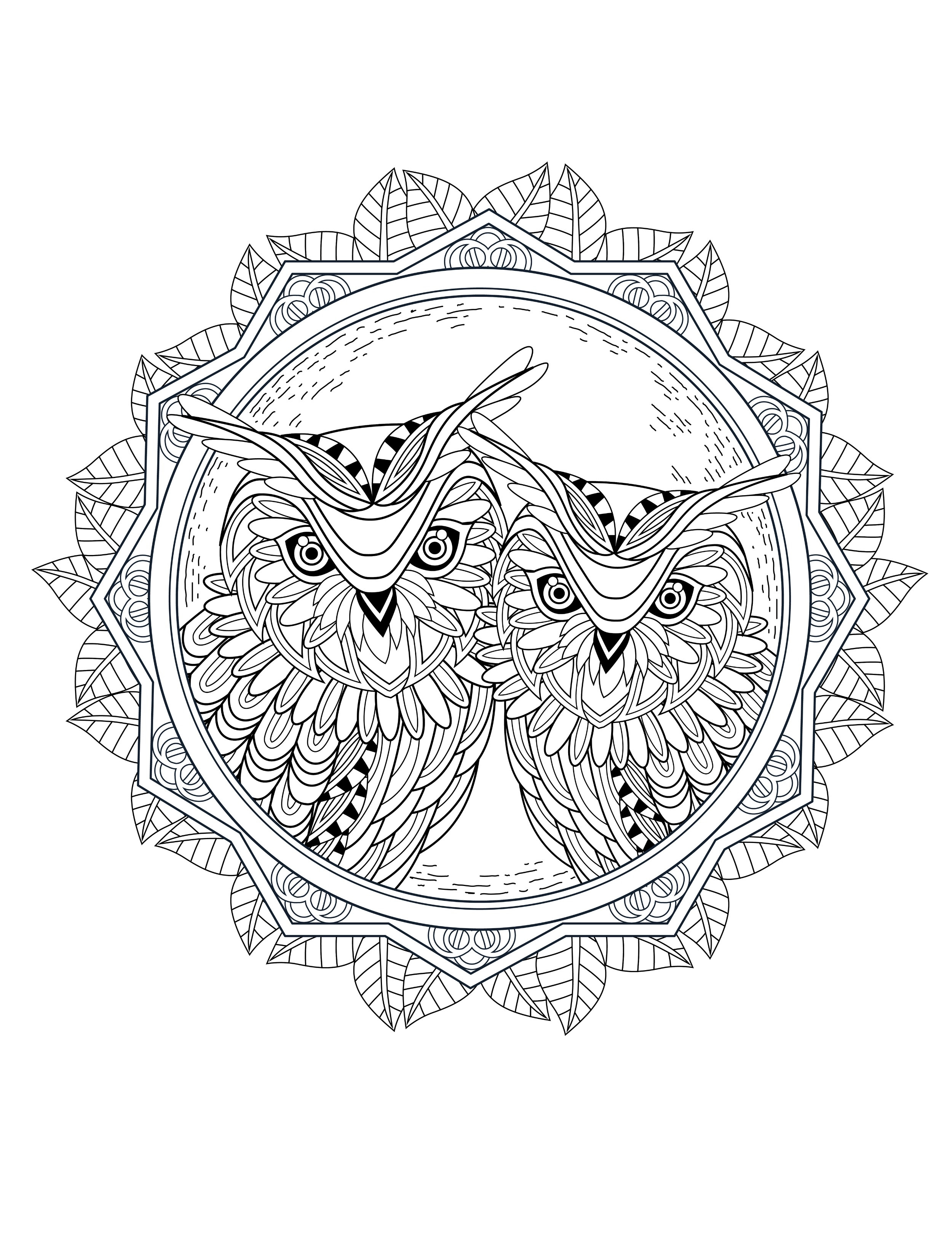 Download OWL Coloring Pages for Adults. Free Detailed Owl Coloring ...