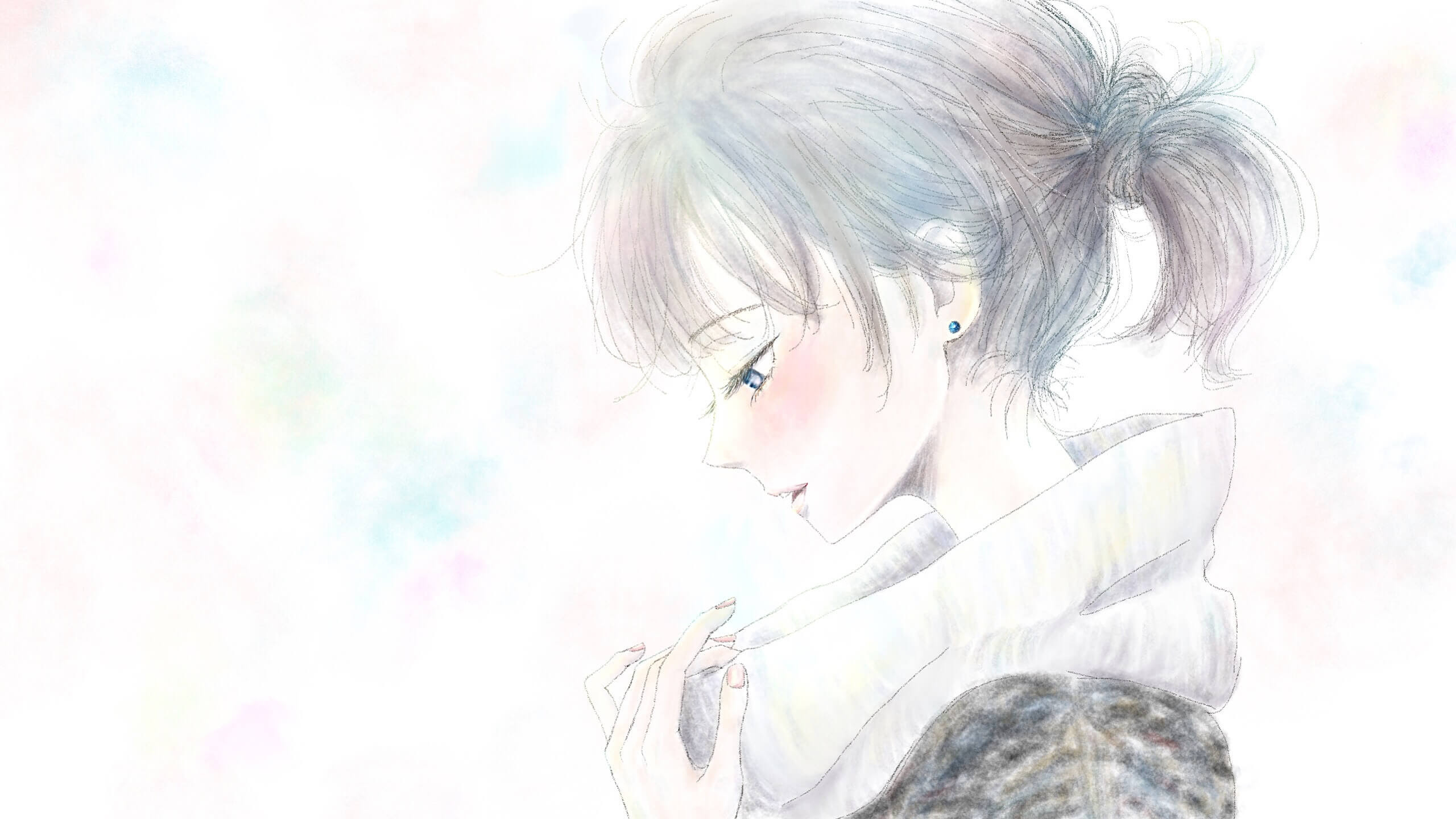 女の子イラスト8 横顔 ミカスケのお絵描き