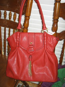 NWT-Authentic-Red-Jessica-Simpson-Synthetic-Leather-Satchel-Handbag-L ...