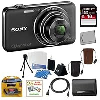 Sony Cyber-shot DSC-WX50 16.2MP Digital Camera with 5x Optical Zoom and 2.7-inch LCD in Black + Sony 16GB Class 10 Memory Card + 2 Sony Cases + Replacement Battery + Mini HDMI Cable + Accessory Kit