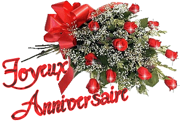 Joyeux Anniversaire Bouquet De Roses Et Gypsophile