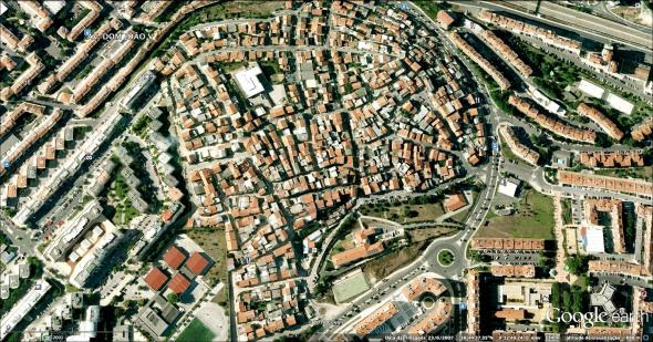 vista aérea do bairro Cova da Moura