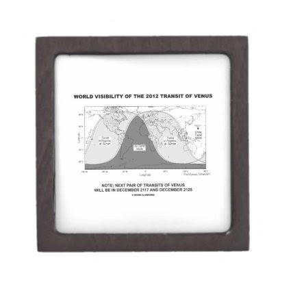 World Visibility Of The 2012 Transit Of Venus Premium Keepsake Box