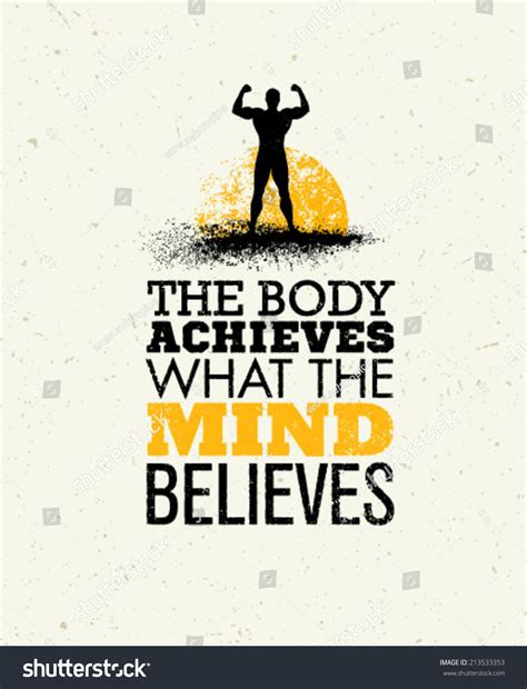 body achieves mind believes workout stock vector
