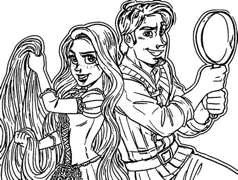Free printable coloring pages disney princess tangled rapunzel. rapunzel and flynn coloring pages wecoloringpage coloring pages