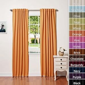 Amazon.com - Solid Thermal Insulated Blackout Curtain 84