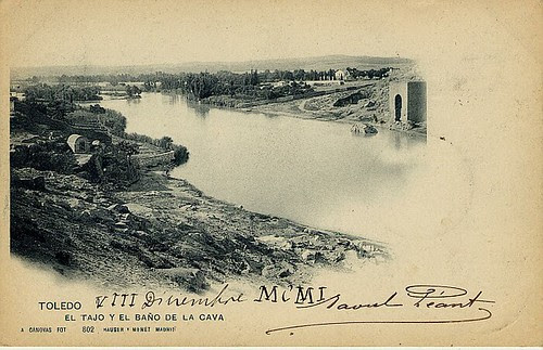 Baño de la Cava (Toledo) a principios del siglo XX. Foto Cánovas 1901