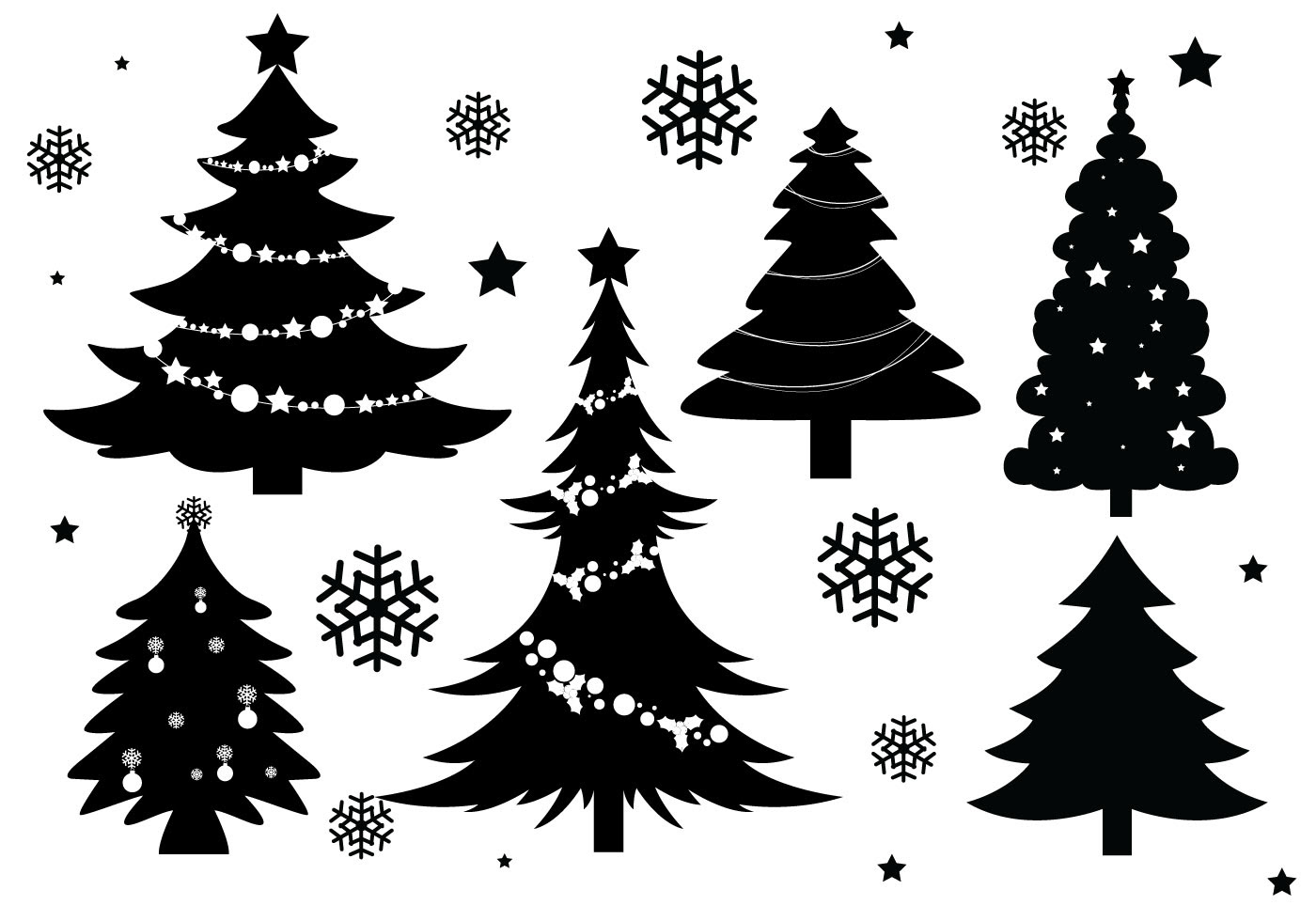 Download Christmas Tree Silhouette Vectors - Download Free Vector ...