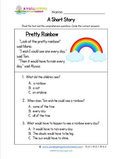 Kindergarten Short Stories Pretty Rainbow