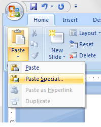 How to PowerPoint  - Paste special