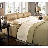 Warren Full Leather Sleeper Sofa in Natural
