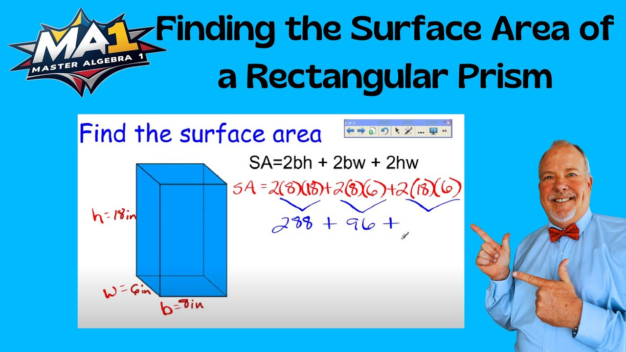 Finding Surface Area of a Rectangular Prism Using the Formula - YouTube