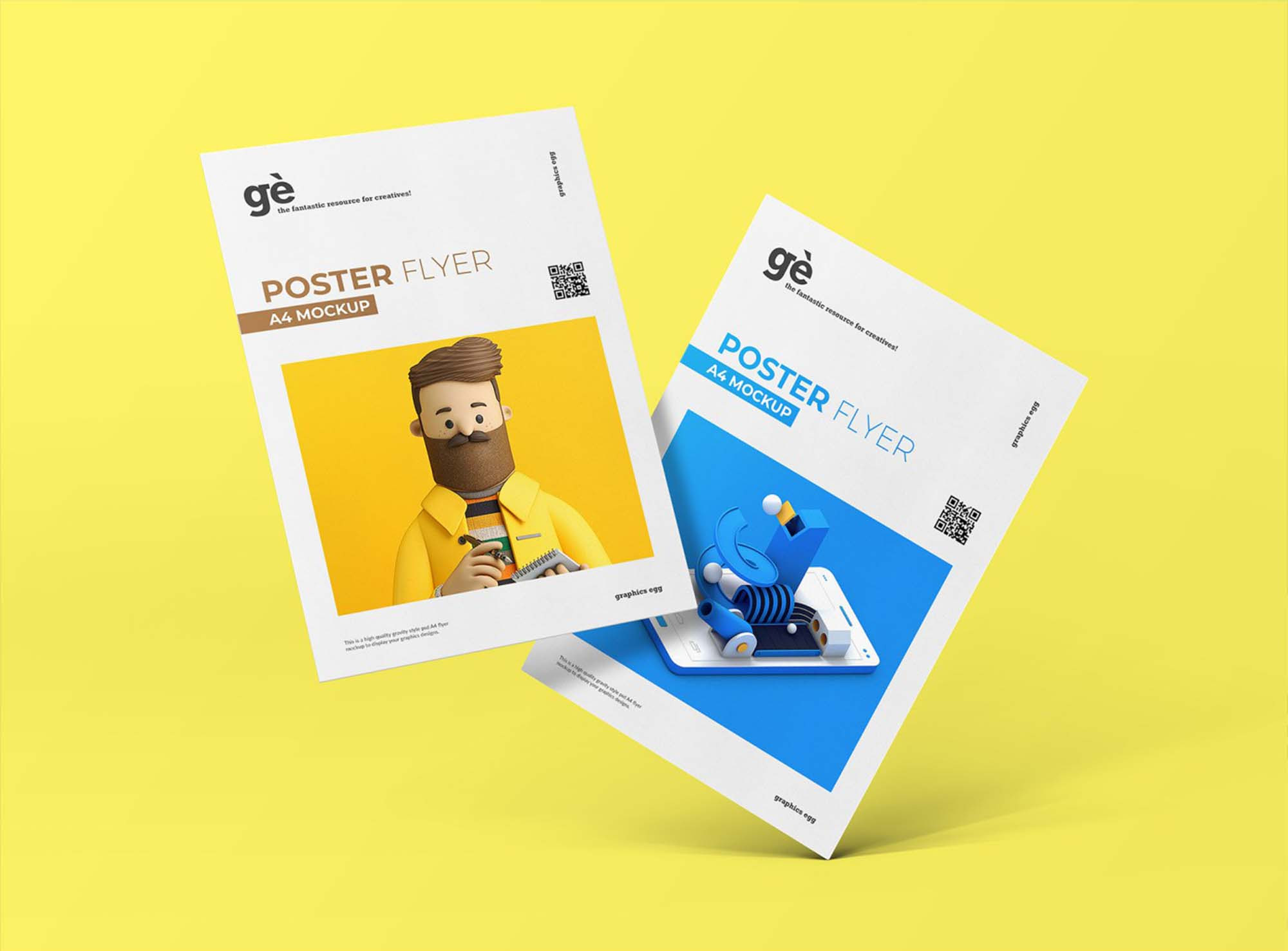 Free A4 Flyer Mockup Psd