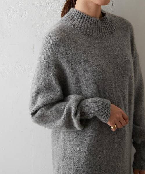 ワンピース ワンピース ドレスアルゼンチンウールハイネックワンピース 激安本物高評価 の ワンピース