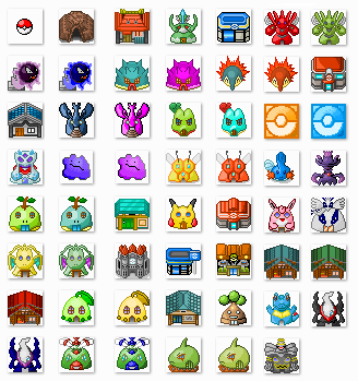 ドット絵素材 32 32 凡用アイコン55個 ポケモン壁紙 ポケバグ