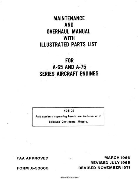 Continental A-65 & A-75 Maintenance & Overhaul Manual with