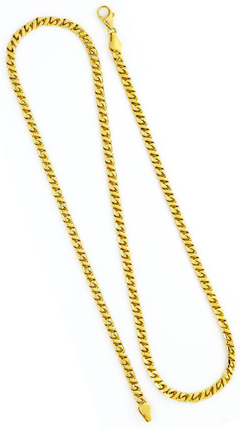 Original-Foto 3, DESIGN FLACHPANZER GOLDKETTE ACHTECKIG QUERSTEGE MASSIV