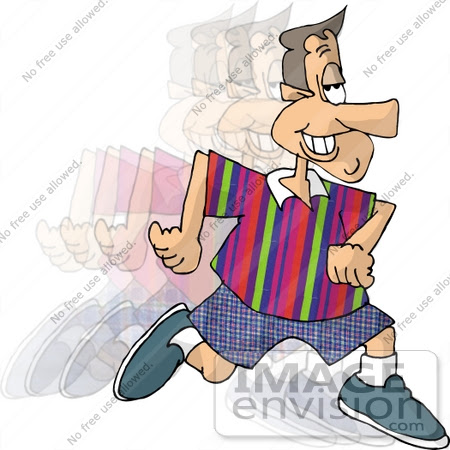 #14881 Caucasian Man Running Clipart by DJArt