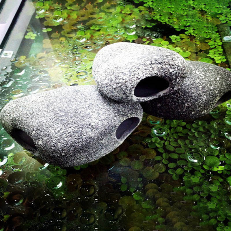 水槽の装飾石水族館セラミック岩洞窟水槽穴石飾りエビ繁殖ロック Decorations Aliexpress