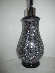 Mosaic black silver soap pump lotion dispenser glass 9 ...