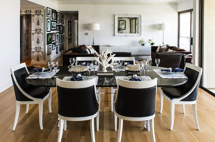 Black and White Chairs - Eclectic - dining room - Janet Rice Interiors