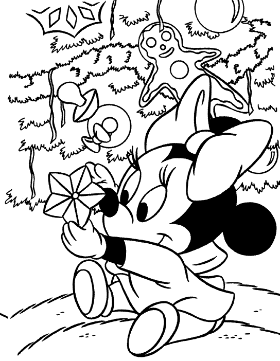 Cute baby Minnie Mouse coloring book Disney pages for kids to print and color.