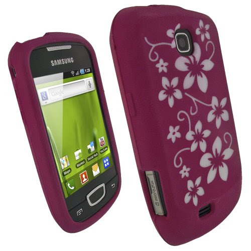 igadgitz Rosa Floreale Custodia Silicone Skin Case Cover Protezione per Samsung Galaxy Mini S5570 Android Smartphone Mobile + Protettore schermo