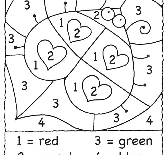 Color By Number Coloring Pages For Kindergarten at