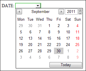 An HTML 5 popup calendar