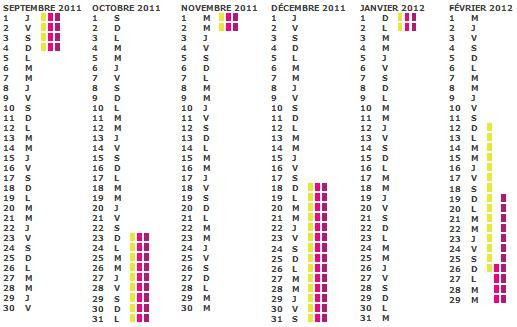 Calendrier scolaire 2012 Vacances scolaire