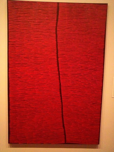 "Bush Fire Dreaming" by Ronnie Tjampitjinpa (Australian, Pintupi people)
