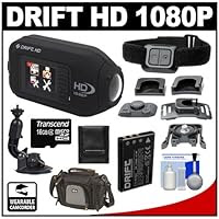 Drift Innovation HD 1080p Digital Video Action Camera Camcorder with 16GB Cards + Suction Cup Windshield Mount + Battery + Case + Accessory Kit
