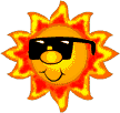 Little cartoon sunshine animation with glasses