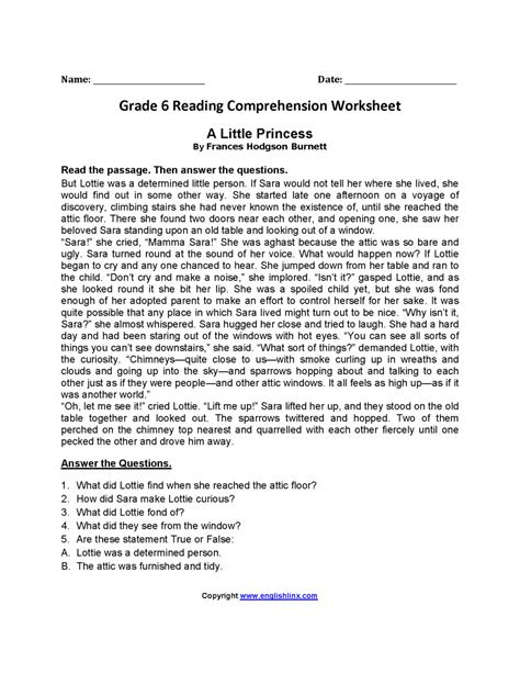 When children need extra practice using their reading skills, it helps to have worksheets available. 6th grade reading comprehension worksheets multiple choice pdf times