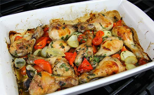 baked chicken thighs quick recipe CaribbeanPot.com  Roasted Chicken  Drumsticks Recipe. Oven