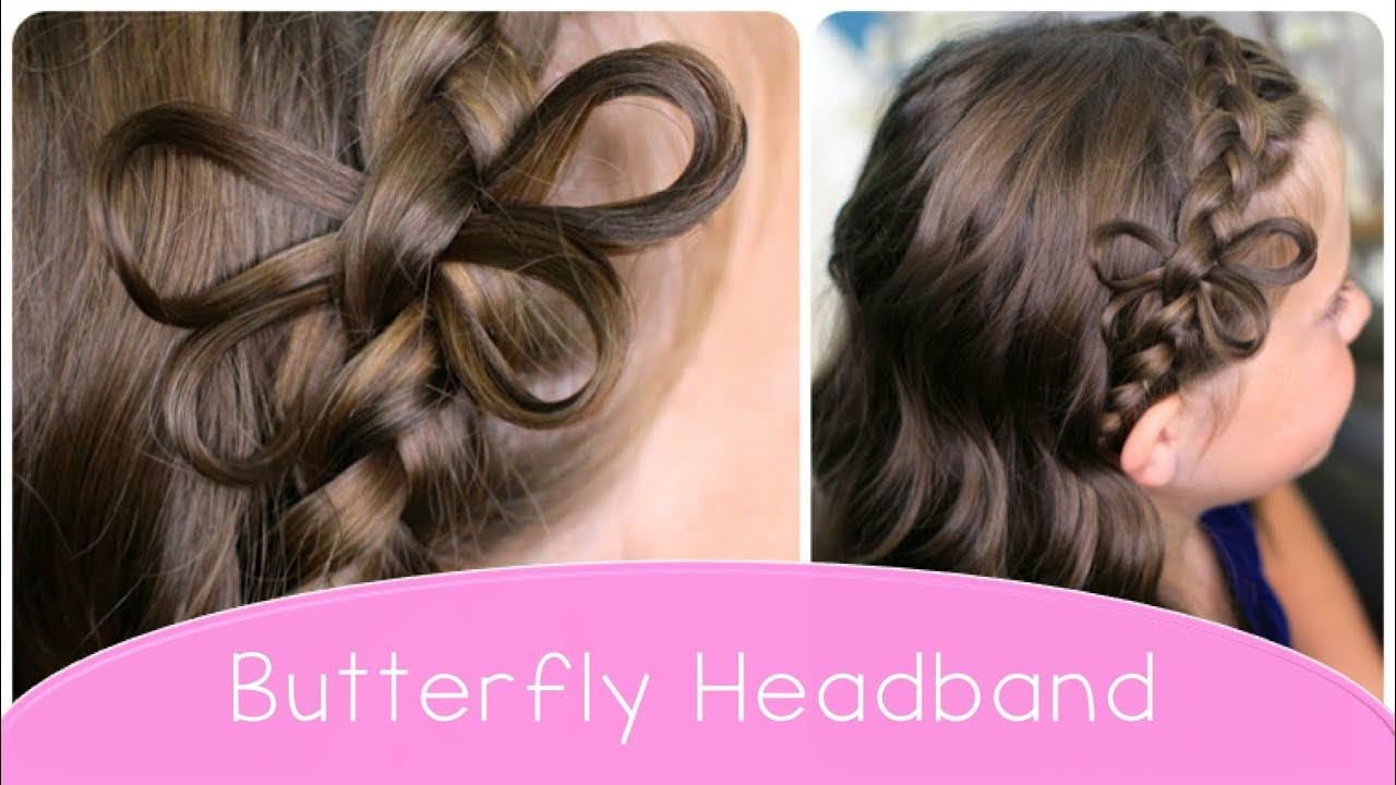 How to make a Butterfly Braided Headband  Cute Hairstyle 