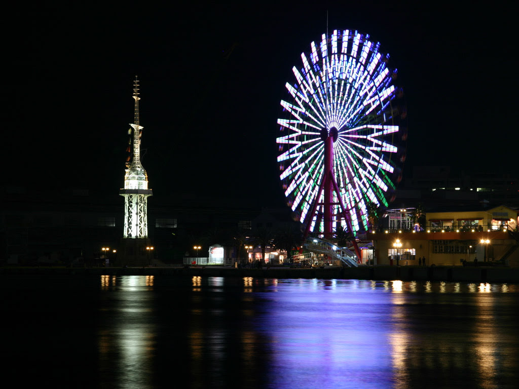観覧車の夜景 写真素材無料壁紙
