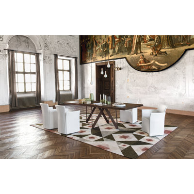 Cartesio Extending and Non Extending Table Base Finish Matt Gray Top Finish Walnut