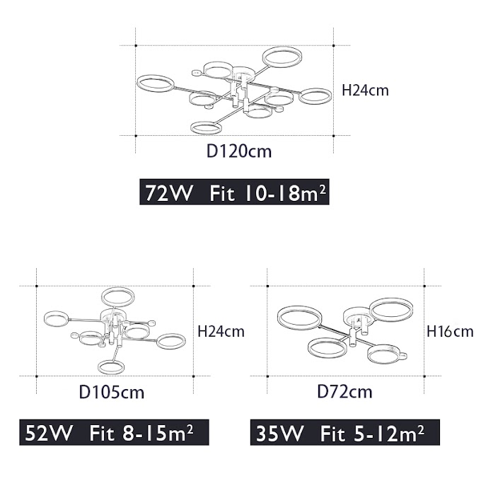 Purchase Nordic Design Modern Led Ceiling Lamp For Living room Dining room Bedroom Indoor Ceiling Chandelier Aluminum Ceiling Light Black