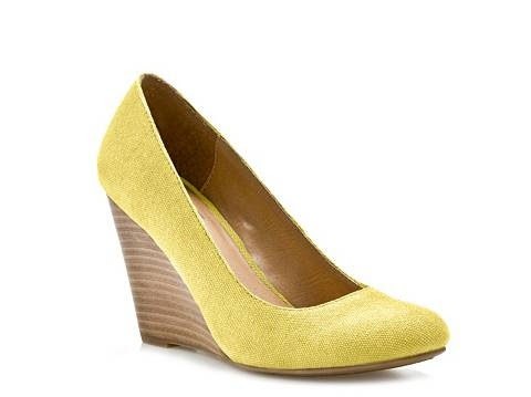 DSW yellow wedge pump, 40 | Bridesmaids | Pinterest
